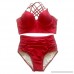 HULKAY Women's Plus Size Two Piece Swimwear Strappy High Waist Bikini Swimsuit for Women XL-XXXXXL Wine B07N5BVVBZ